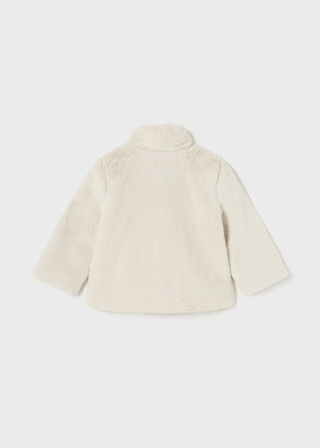 Beige Faux Fur Coat for Baby Girls (Mayoral)