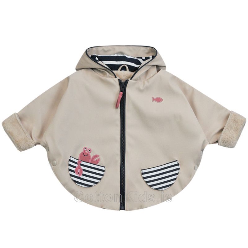 Beige Waterproof Fleece - Lined Raincoat