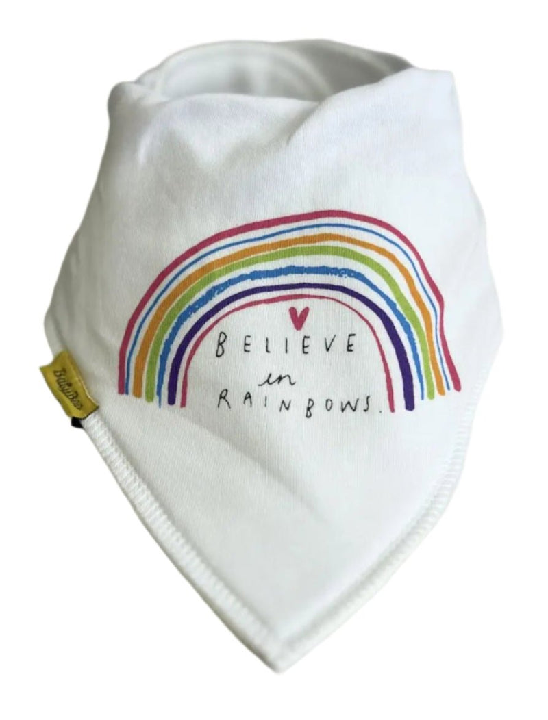 Believe in Rainbows Organic Cotton DribbleBoo Bandana Bib