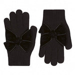 BLACK Gloves with Giant Velvet Bow