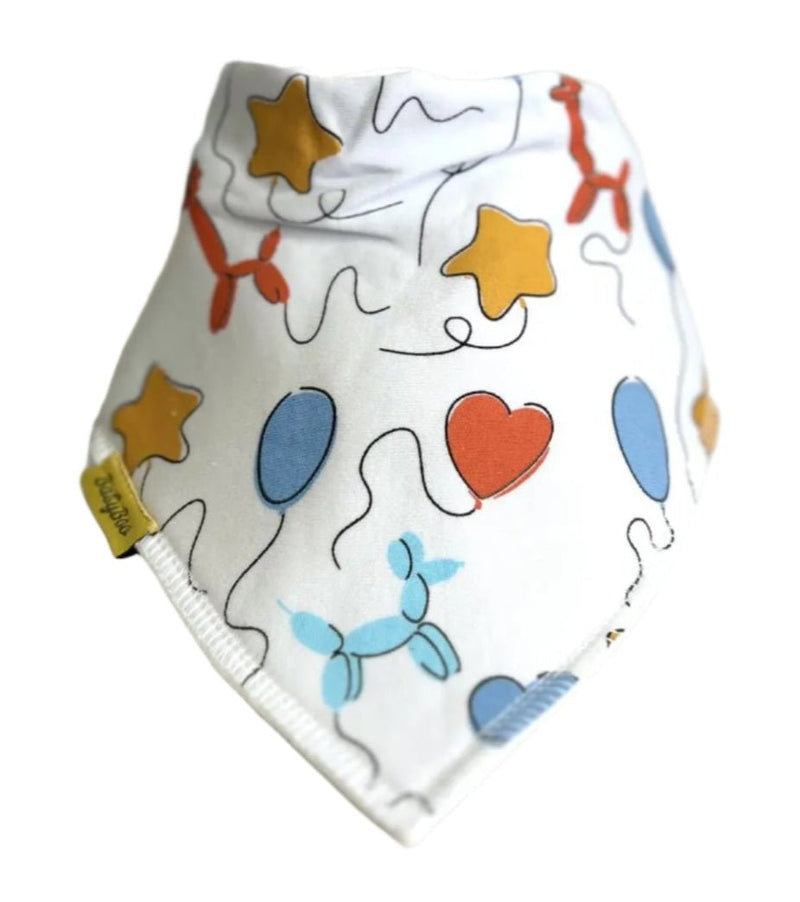 Blue Balloons Party Organic Cotton DribbleBoo Bandana Bib