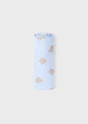 Blue Bear Print Gauze Baby Blanket