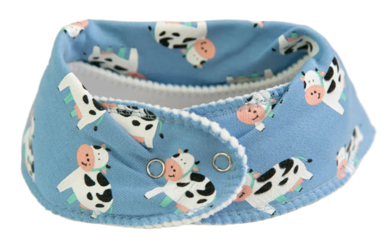 Blue Bessie Cow Organic Cotton DribbleBoo Bandana Bib