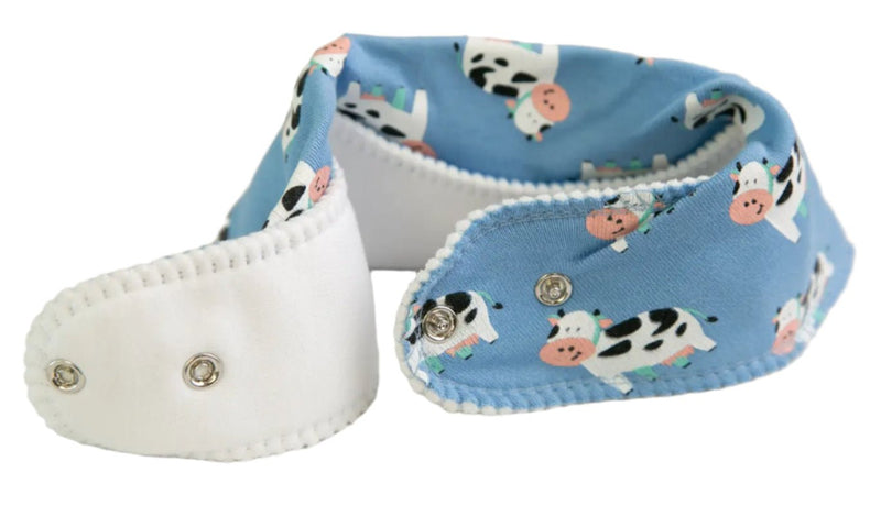 Blue Bessie Cow Organic Cotton DribbleBoo Bandana Bib
