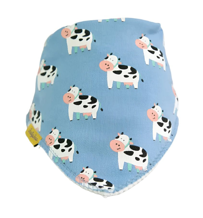 Blue Bessie Cow Organic Cotton DribbleBoo Bandana Bib