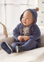 Blue Knitted Cotton Pram Coat (mayoral)