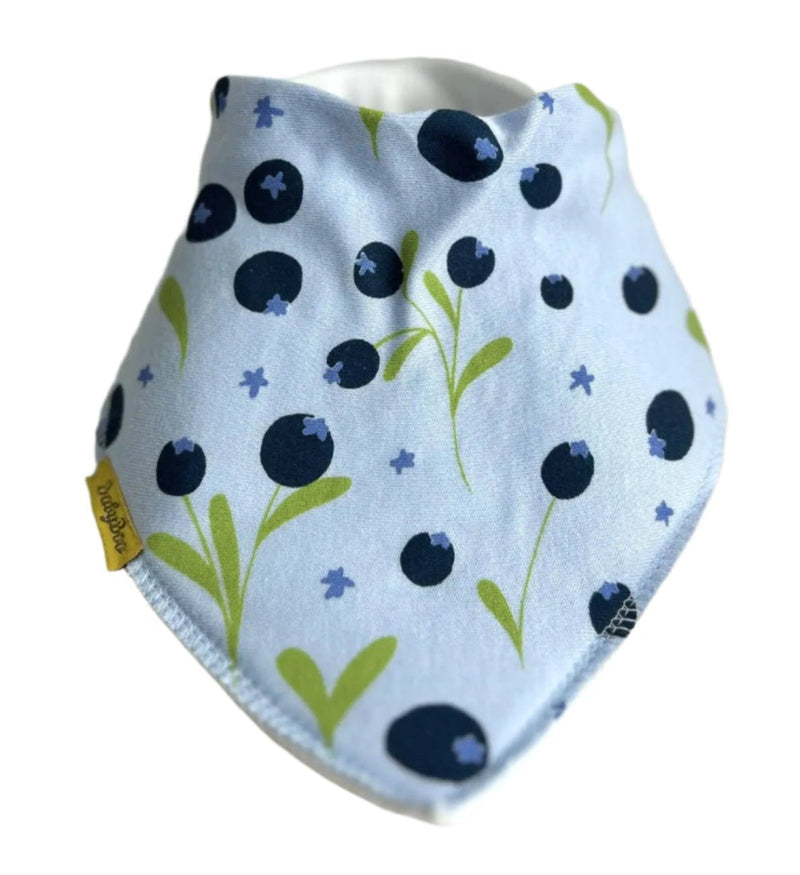 Blue Super Blueberries Organic Cotton DribbleBoo Bandana Bib