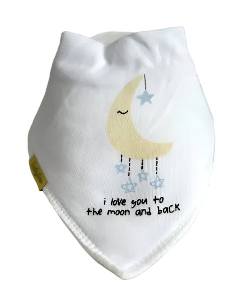 Blue To The Moon & Back Organic Cotton DribbleBoo Bandana Bib