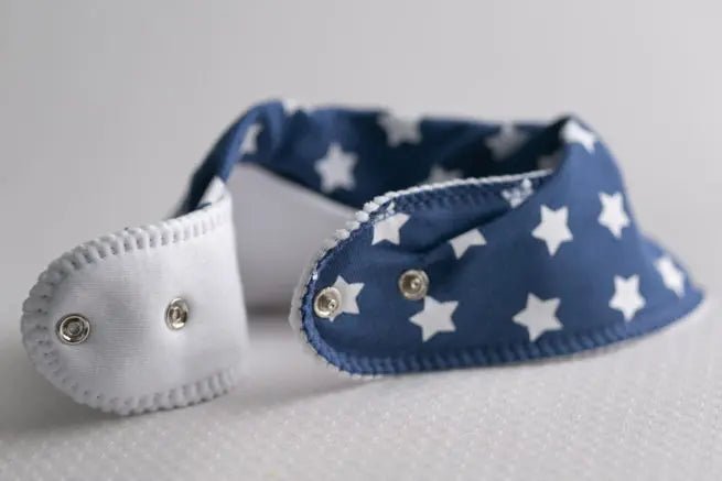 Blue with White Stars Organic Cotton DribbleBoo Bandana Bib