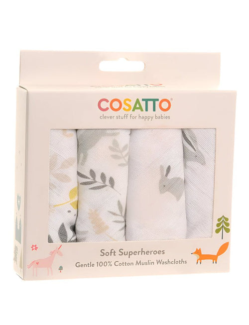Bobtail Bunny Baby Washcloth – 4 Pack (25 x 25 cm)