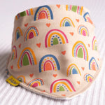 Boho rainbows organic cotton DribbleBoo bandana bib