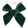 BOTTLE GREEN 10cm - Velvet Hair Clip With Bow (Condor)