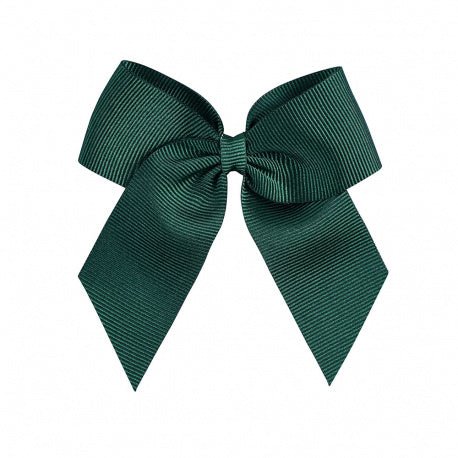 BOTTLE GREEN Hairclip With Grossgrain Bow (7cm) (Condor)