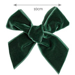 BOTTLE GREEN Velvet Bow Hair Clip