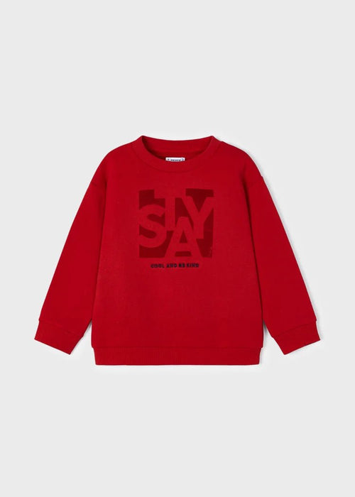 Boy Red Drop Shoulder Jumper