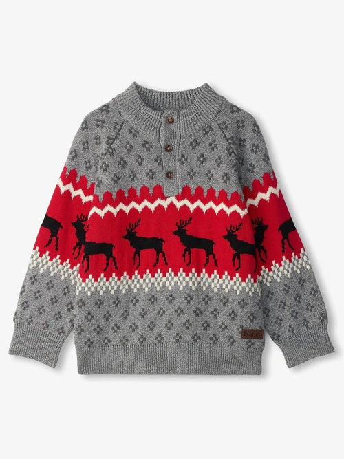 Boy Winter Elks Mockneck Sweater