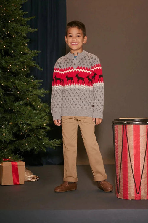 Boy Winter Elks Mockneck Sweater