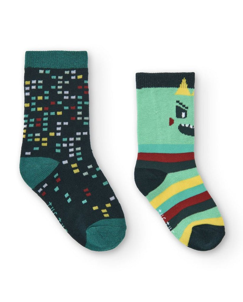 Boys' 2 - Pack Fun Patterned Socks Set (Tuc Tuc)