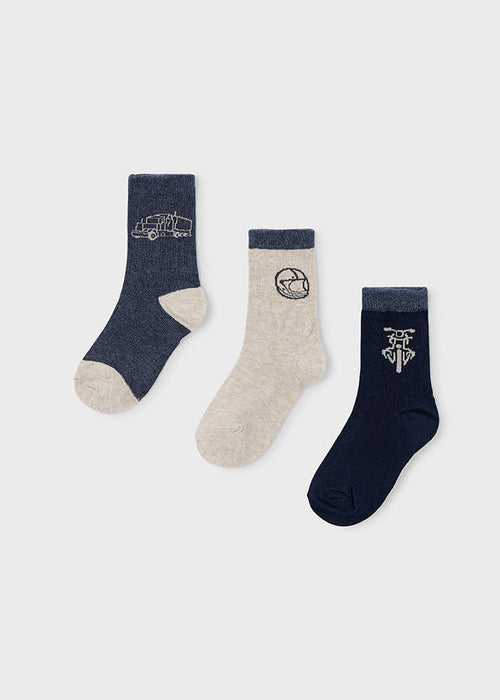 Boys 3 - Pack Vehicle Print Socks