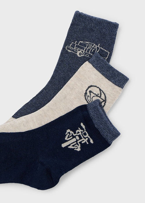 Boys 3 - Pack Vehicle Print Socks