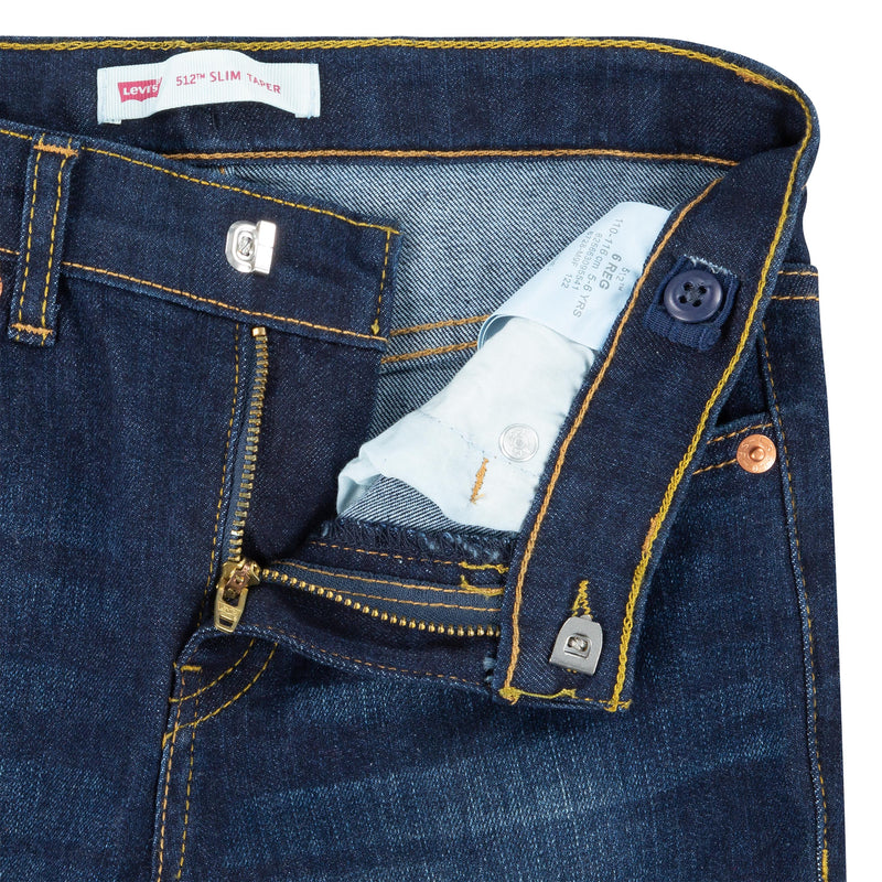 Boys 512 Slim Tapered Dark Blue Jeans