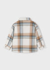 Boys Beige and Blue Check Zip Jacket