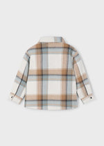 Boys Beige and Blue Check Zip Jacket