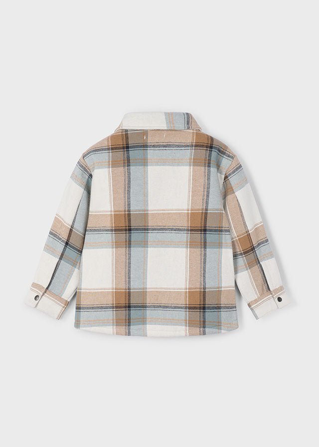 Boys Beige and Blue Check Zip Jacket