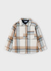 Boys Beige and Blue Check Zip Jacket