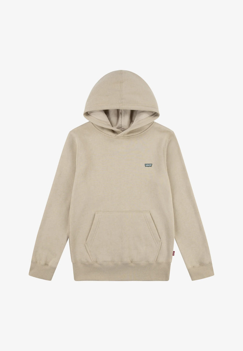 Boys Beige Cotton Hoodie