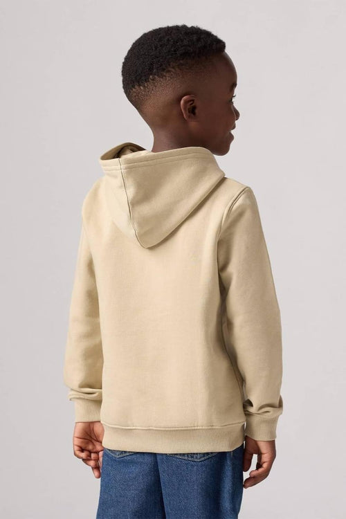 Boys Beige Cotton Hoodie