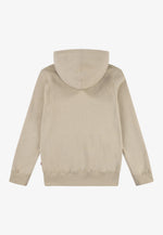 Boys Beige Cotton Hoodie