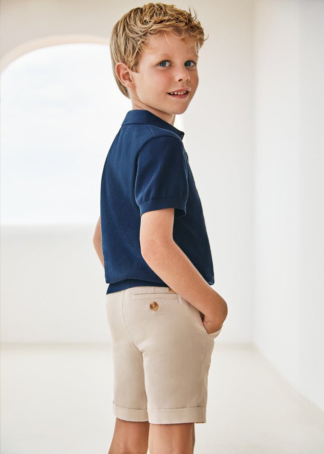 Boys Beige Cotton & Linen Shorts Mayoral ( Match - D )