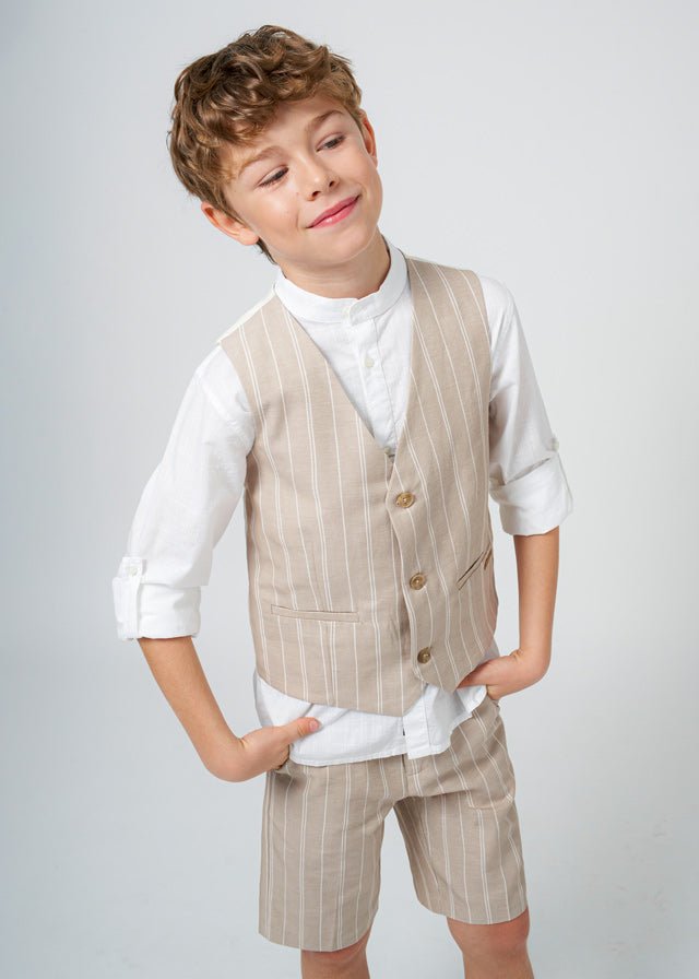 Boys Beige Cotton & Linen Waistcoat Mayoral ( Match - A )