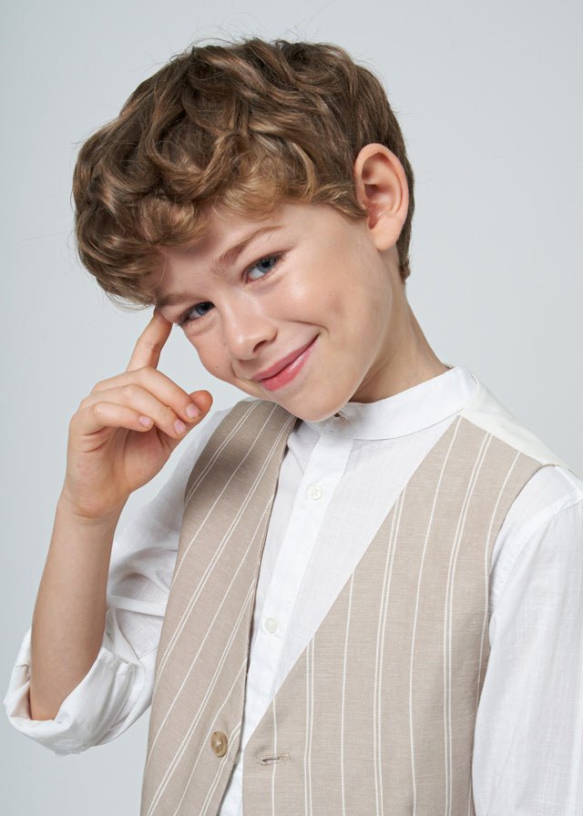 Boys Beige Cotton & Linen Waistcoat Mayoral ( Match - A )