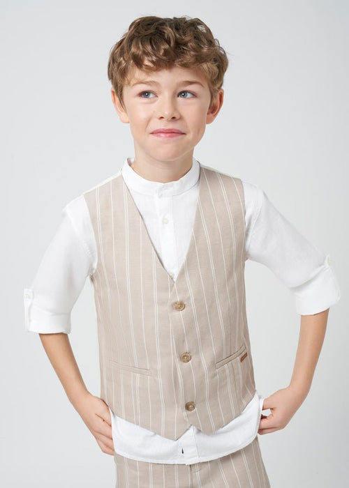 Boys Beige Cotton & Linen Waistcoat Mayoral ( Match - A )