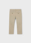 Boys Beige Cotton Stretch Basic Trousers