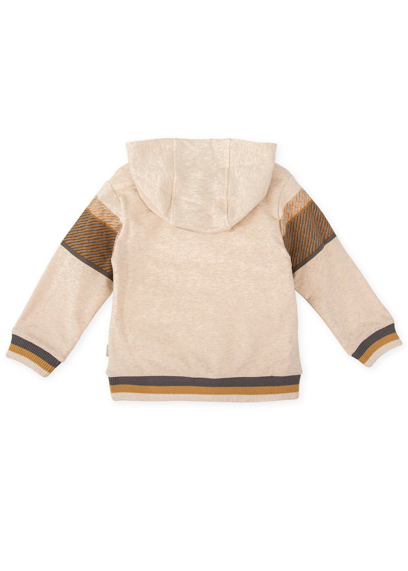 Boys Beige Hooded Sweatshirt