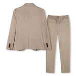 Boys Beige Jacket & Trousers Set