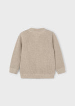 Boys Beige Knit Zip Jumper