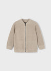 Boys Beige Knit Zip Jumper