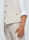 Boy's Beige Linen Blend Waistcoat Mayoral ( Match - D )