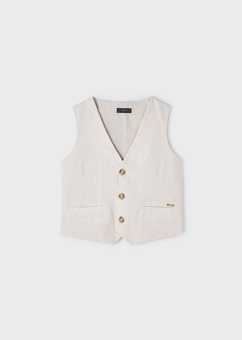 Boy's Beige Linen Blend Waistcoat Mayoral ( Match - D )