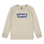 Boy's Beige Long - Sleeve Batwing Logo T-Shirt