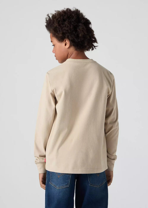 Boys Beige Long Sleeve Top With Legendary Logo