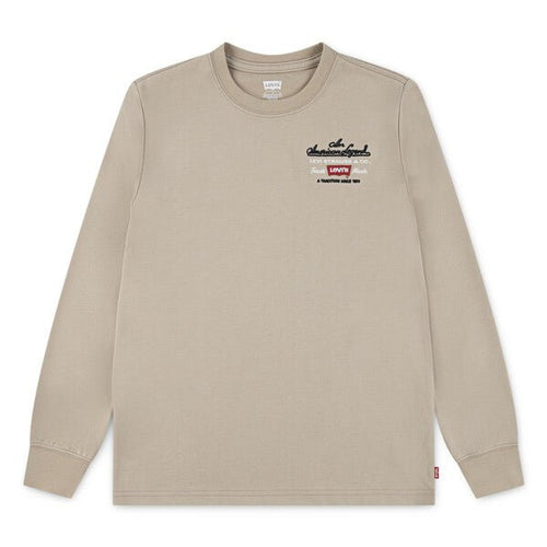 Boys Beige Long Sleeve Top With Legendary Logo