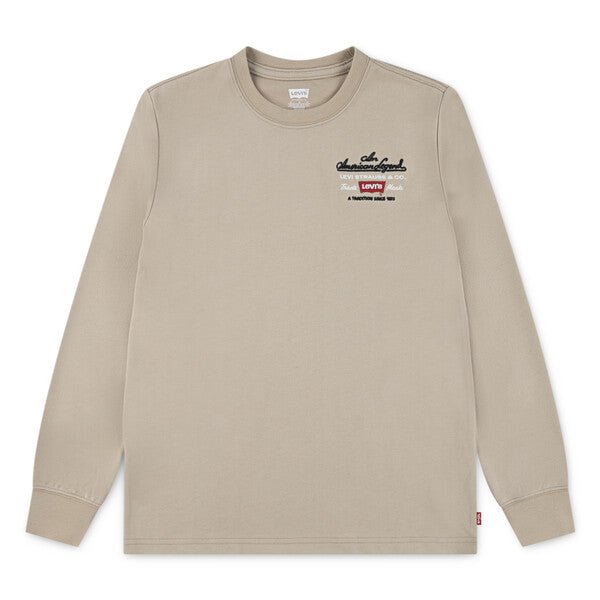Boys Beige Long Sleeve Top With Legendary Logo