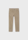 Boys' Beige Slim Fit Corduroy Trousers