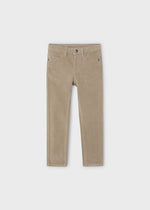 Boys' Beige Slim Fit Corduroy Trousers