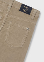 Boys' Beige Slim Fit Corduroy Trousers